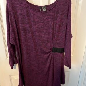 New Directions Purple Long Sleeve Top with Black Detail. Never worn
